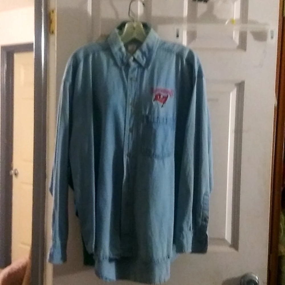Official Tampa Bay Buccaneers long sleeve denim shirt